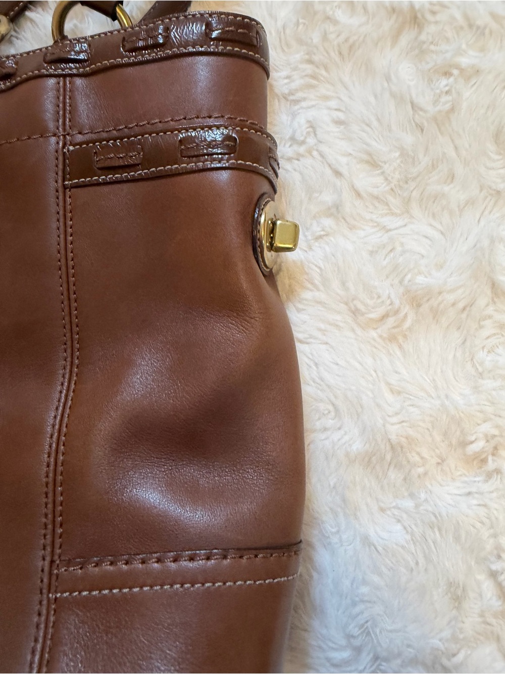 Coach 11231 Brown Leather Legacy Tote Shoulder Bag Brass Y2K - Picture 10 of 15